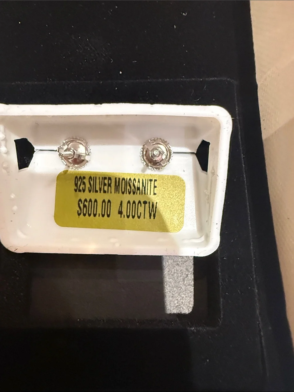 Sterling Silver Moissanite 4 CTW Stud Earrings